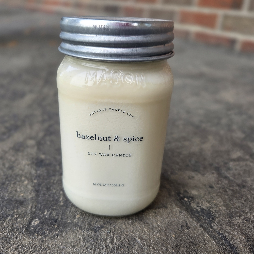 Antique Candle Co. Hazelnut & Spice Soy Wax Candle 16 Oz.